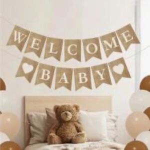 Rustic Brown Welcome Baby Banner